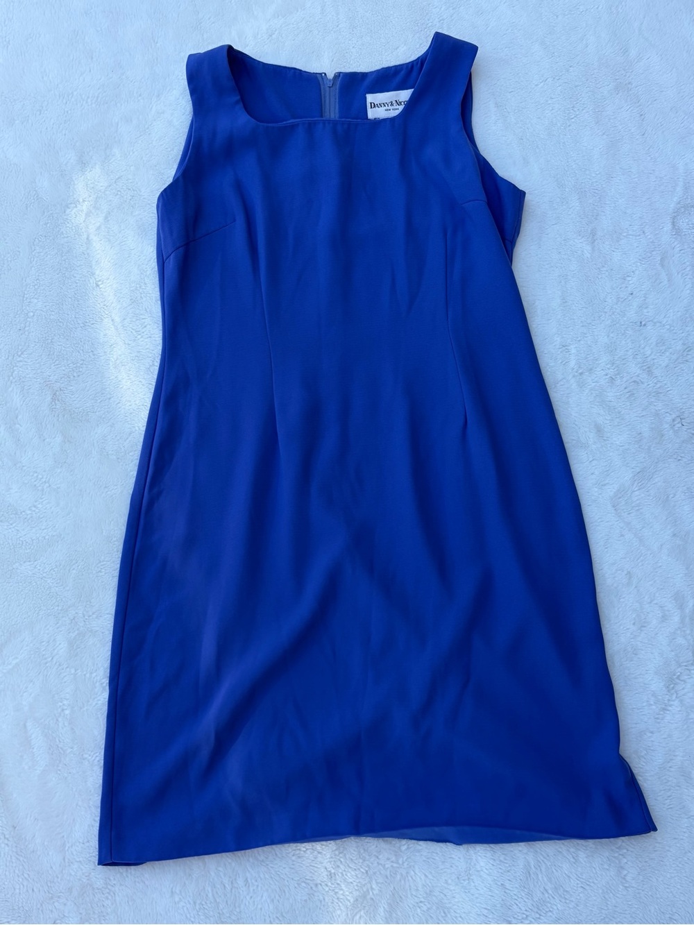 Danny and Nicole New York Cobalt Blue Sleeveless Sheath Midi Dress. No